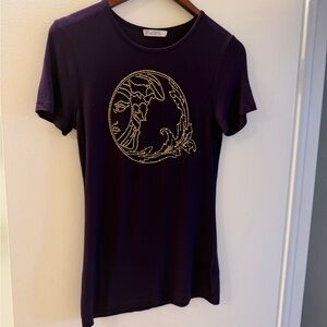 Versace Collection Purple Medusa Crystal Logo Top